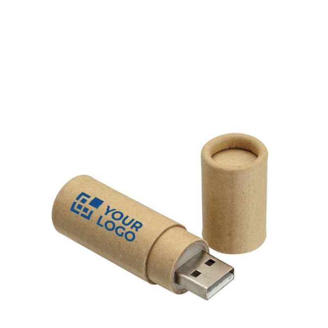 Pendrive cilíndrico de cartão reciclado