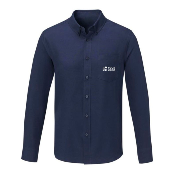 Camisa de manga comprida 130 g/m2 cor azul-marinho