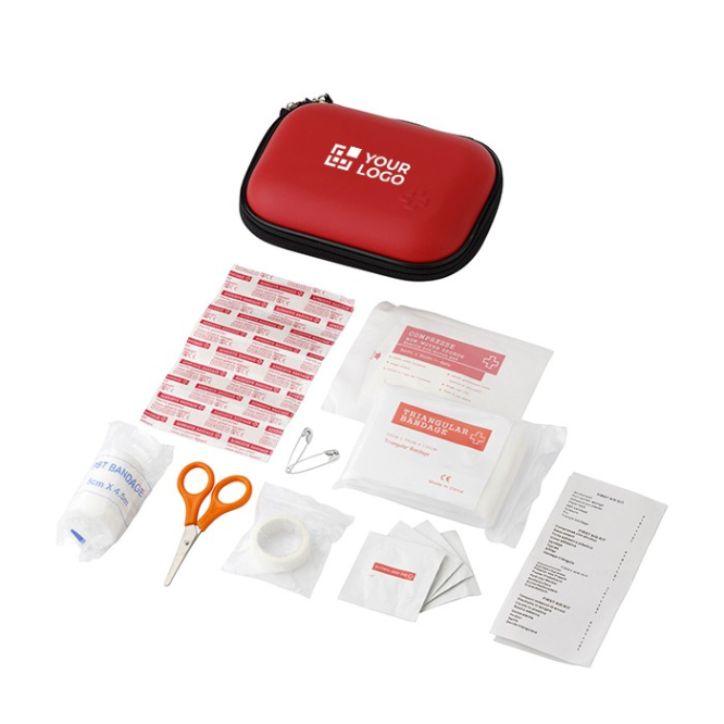 Kit primeiros socorros vermelho personalizado cor vermelho terceira vista