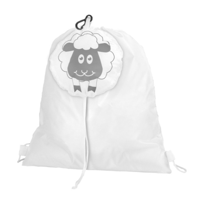 Mochila de poliéster em forma de animal cor branco primeira vista