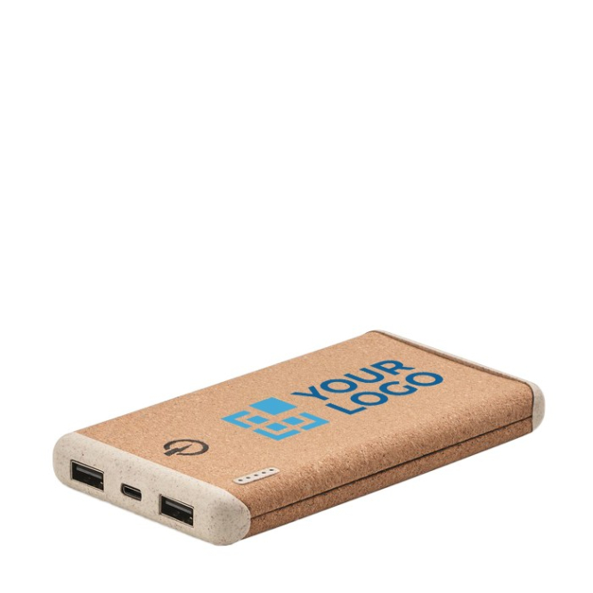 Powerbank de 10000 mAh com cortiça