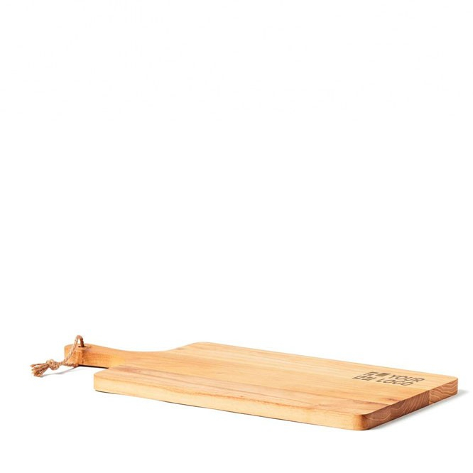 Tábua para cortar ou servir retangular de teca cor madeira vista com caixa