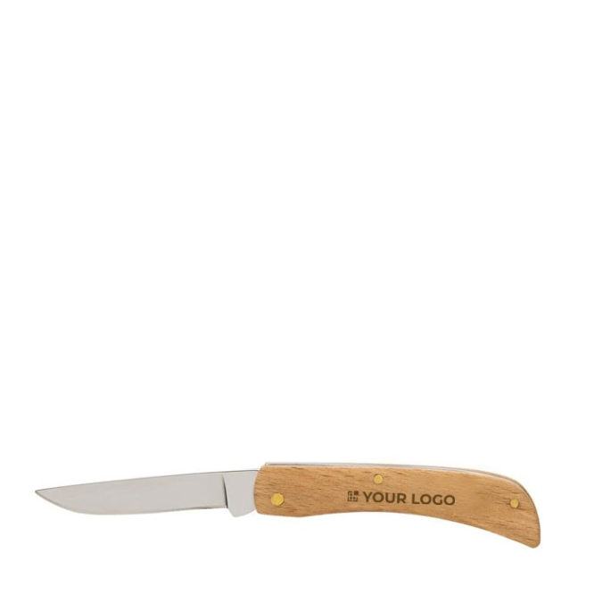 Canivetes publicitários dobráveis de madeira cor madeira