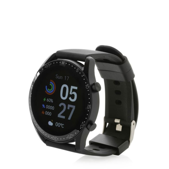 Smartwatch com ecrã redondo e microfone integrado Fit cor preto vista principal