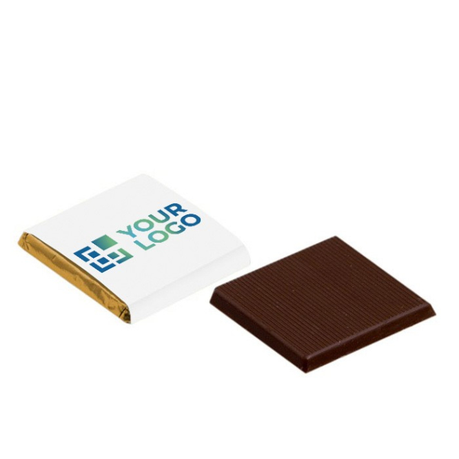 Minichocolates de chocolate negro, embalagem reciclada 5 g cor branco