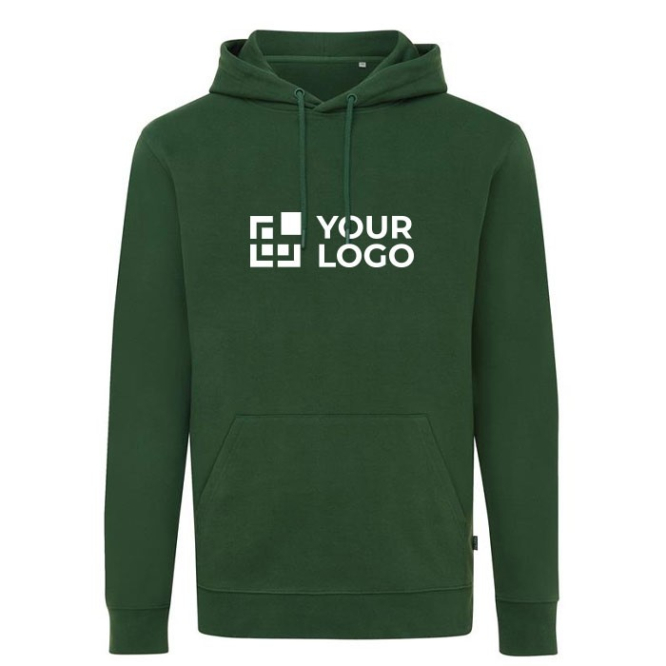 Sweatshirt de algodão reciclado e orgânico slim fit, 340 g/m2, Iqoniq cor verde-escuro vista principal