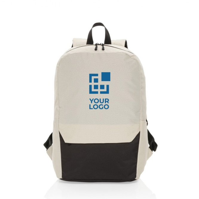 Mochila de viagem de RPET disponível em várias cores 15,6” cor branco-sujo vista principal