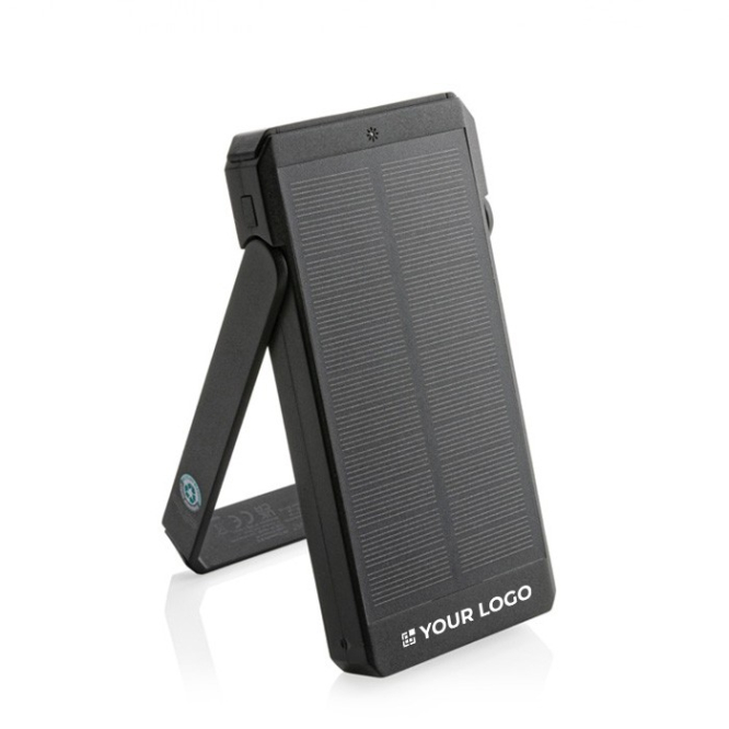 Powerbank de plástico reciclado, painel carregamento solar 10.000 mAh