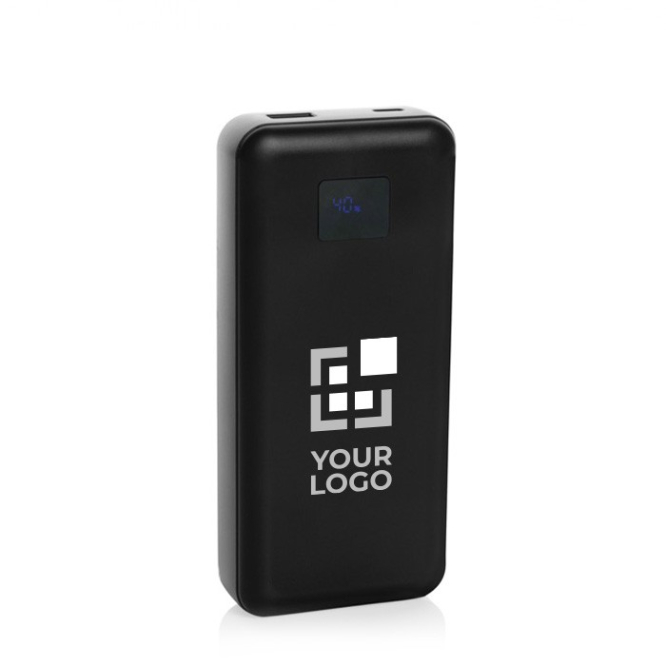 Bateria externa com cabo tipo C e iOS incorporados 20.000 mAh cor preto