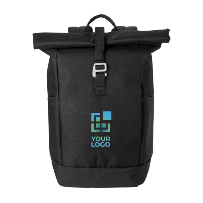 Mochila roll-top para portátil com alças acolchoadas 15'' cor preto vista principal