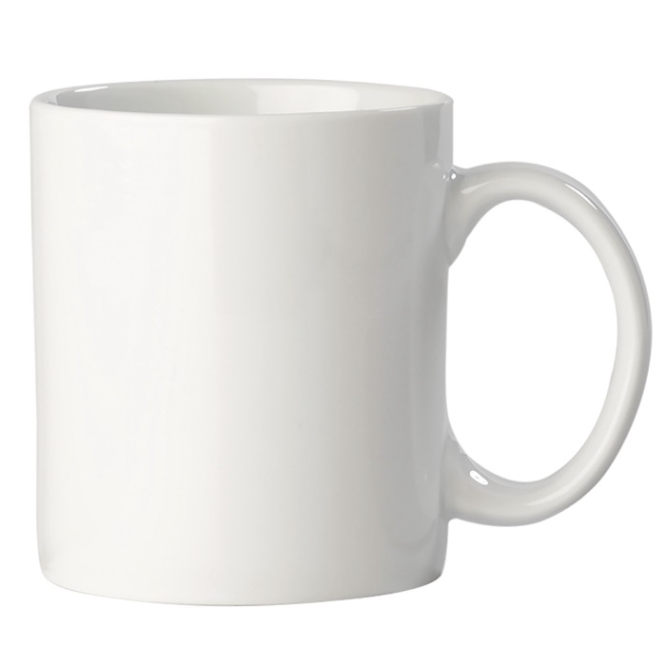 Caneca branca de cerâmica especial para sublimação 300 ml cor branco quarta vista