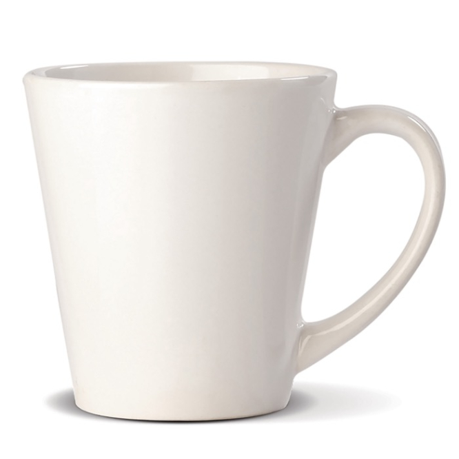 Caneca branca de cerâmica especial para sublimação 350 ml cor branco quarta vista