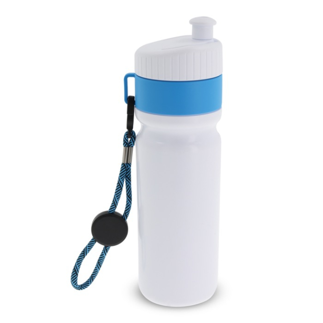 Garrafa desportiva livre de BPA com detalhe a cor e correia 500ml